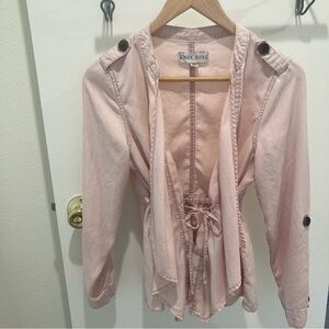 Knox Rose light pink jacket dusty rose waterfall shirt jacket shacket